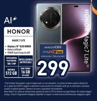 Unieuro HONOR Magic7 Lite offerta