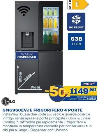 Euronics LG GMG960EVJE FRIGORIFERO 4 PORTE offerta