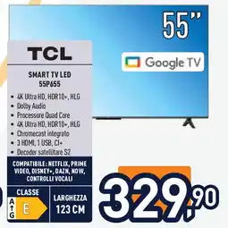 Unieuro TCL SMART TV LED 55P655 offerta