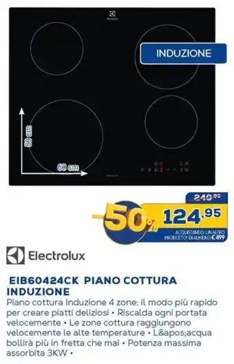 Euronics Electrolux EIB60424CK PIANO COTTURA INDUZIONE offerta