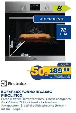 Euronics Electrolux EOF4P46X FORNO INCASSO PIROLITICO offerta