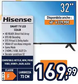 Unieuro Hisense SMART TV LED 32A4N offerta