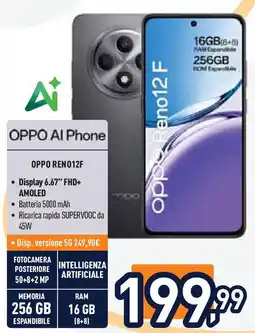 Unieuro OPPO AI Phone OPPO RENO12F offerta