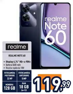 Unieuro REALME note 60 offerta