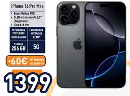 Unieuro iPhone 16 Pro Max offerta