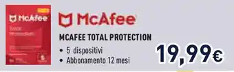 Unieuro Mcafee total protection offerta