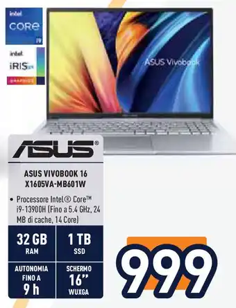 Unieuro ASUS VIVOBOOK 16 X1605VA-MB601W offerta