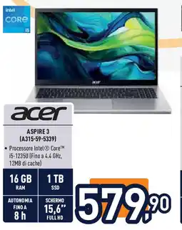 Unieuro acer Aspire 3 offerta