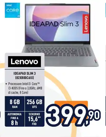 Unieuro Lenovo IDEAPAD SLIM 3 (82XB00C6IX) offerta