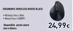 Unieuro Ergonomic wireless mouse black offerta