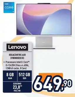 Unieuro Lenovo IDEACENTRE AIO (FOHN002EIX) offerta