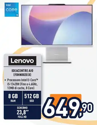 Unieuro Lenovo IDEACENTRE AIO (FOHN002EIX) offerta