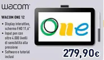 Unieuro WACOM ONE 12 offerta