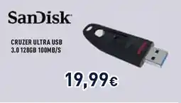 Unieuro SanDisk CRUZER ULTRA USB 3.0 128GB 100MB/S offerta