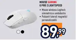 Unieuro MOUSE GAMING G PRO 2 LIGHTSPEED offerta