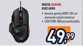 Unieuro MOUSE GAMING G502 HERO offerta