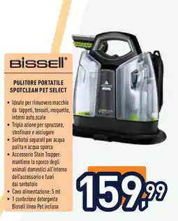 Unieuro Bissell pulitore portatile spotclean pet select offerta