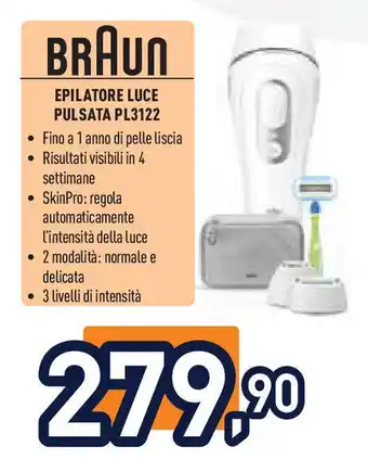 Unieuro BRAUN EPILATORE LUCE PULSATA PL3122 offerta