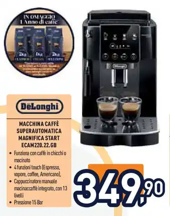 Unieuro DeLonghi MACCHINA CAFFÈ SUPERAUTOMATICA MAGNIFICA START ECAM220.22.GB offerta