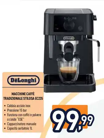 Unieuro DeLonghi MACCHINE CAFFÈ TRADIZIONALE STILOSA EC235 offerta