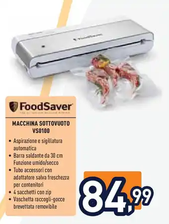 Unieuro FoodSaver MACCHINA SOTTOVUOTO VS0100 offerta