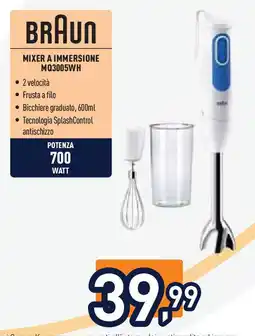 Unieuro BRAUN MIXER A IMMERSIONE MQ3005WH offerta