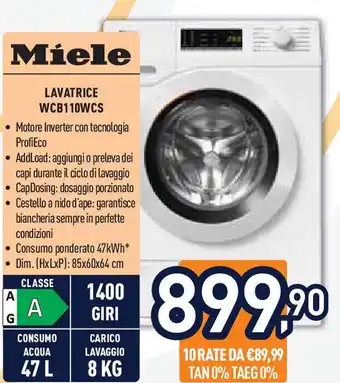 Unieuro Miele LAVATRICE WCB110WCS offerta