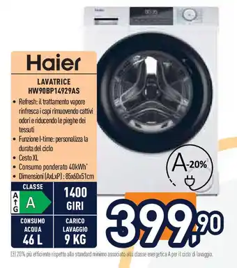 Unieuro Haier LAVATRICE HW90BP14929AS offerta