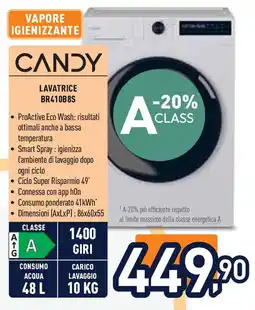 Unieuro CANDY LAVATRICE BR410B8S offerta