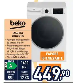 Unieuro beko LAVATRICE URBWT312S offerta