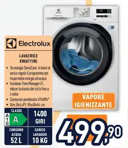 Unieuro Electrolux LAVATRICE EW6F110G offerta