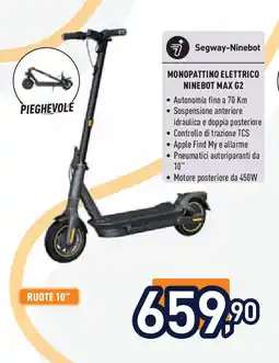 Unieuro Segway-Ninebot MONOPATTINO ELETTRICO NINEBOT MAX G2 offerta