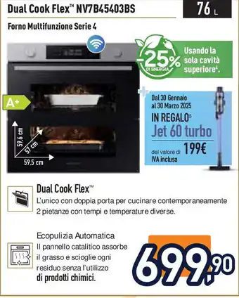 Unieuro SAMSUNG Dual Cook Flex NV7B45403BS offerta