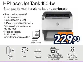 Unieuro HP LaserJet Tank 1504w offerta