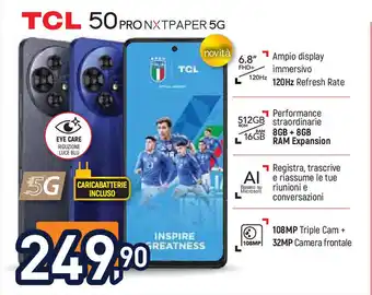 Unieuro TCL 50 PRO NXTPAPER 5G offerta