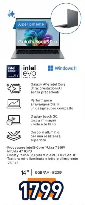 Unieuro SAMSUNG Galaxy Book5 Pro offerta