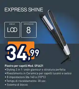 Unieuro Rowenta EXPRESS SHINE Piastra per capelli Mod. SF4621 offerta