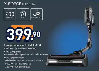 Unieuro Rowenta X-FORCE FLEX 14.60 Aspirapolvere senza fili Mod. RH99A9 offerta