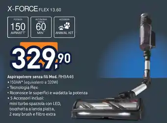 Unieuro Rowenta X-FORCE FLEX 13.60 Aspirapolvere senza fili Mod. RH9A46 offerta