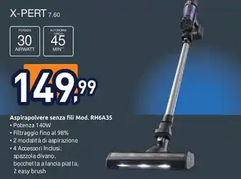 Unieuro Rowenta X-PERT 7.60 Aspirapolvere senza fili Mod. RH6A35 offerta