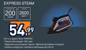 Unieuro Rowenta EXPRESS STEAM Ferro a vapore Mod. DW4345 offerta