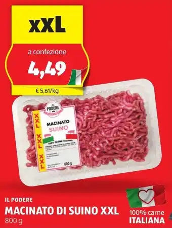 ALDI Il podere macinato di suino xxl offerta