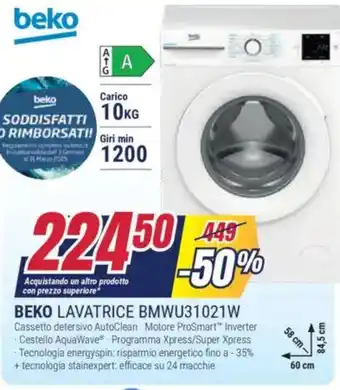 Trony BEKO LAVATRICE BMWU31021W offerta