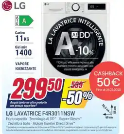 Trony LG LAVATRICE F4R3011NSW offerta