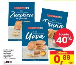 Interspar Frollini Despar con panna, con uova e con zucchero in granella offerta