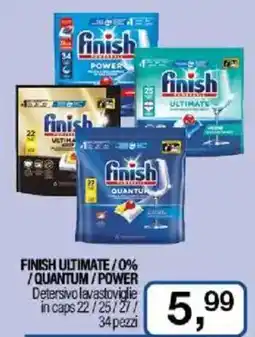 Caddy's FINISH ULTIMATE/0% /QUANTUM/POWER Detersivo lavastoviglie in caps offerta