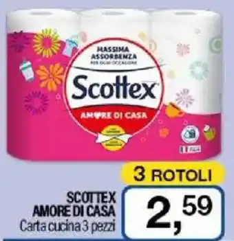 Caddy's SCOTTEX AMORE DI CASA Carta cucina 3 pezzi offerta