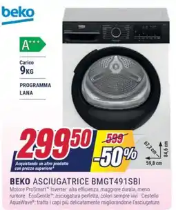 Trony BEKO ASCIUGATRICE BMGT491SBI offerta