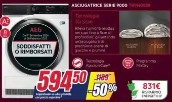 Trony AEG ASCIUGATRICE SERIE 9000 TR9HG83B offerta