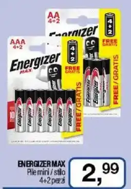 Caddy's ENERGIZER MAX Pile mini/stilo 4+2 pezzi offerta